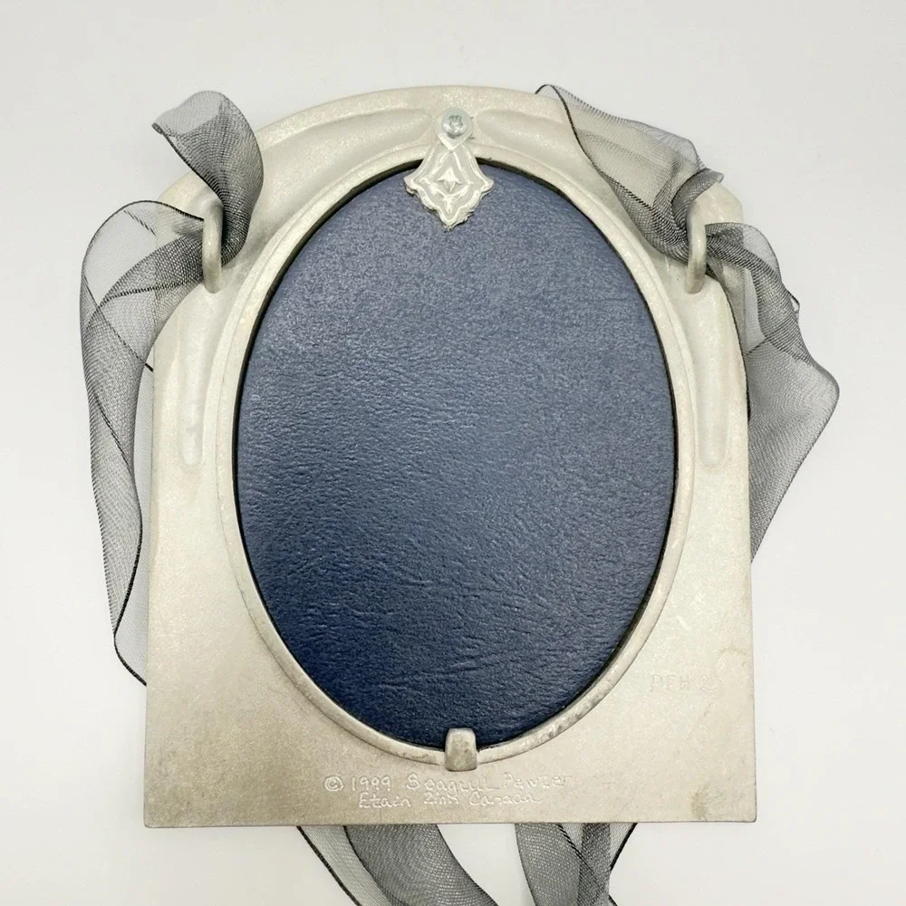 Vintage Seagull Pewter Bumblebee 2x3 Picture‎ Frame Cottagecore Daisy Decor